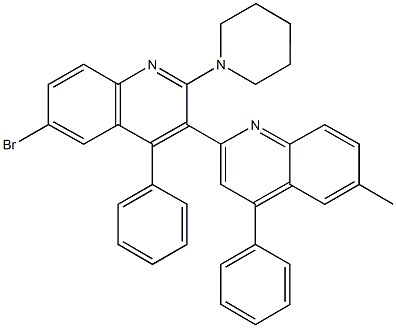 6-bromo-6'-methyl-2-(1-piperidinyl)-2',3-bi[4-phenylquinoline] Struktur