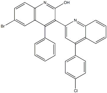 6'-bromo-4-(4-chlorophenyl)-4'-phenyl-2,3'-biquinolin-2'-ol Struktur