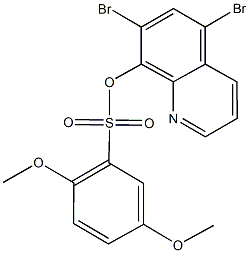 5,7-dibromoquinolin-8-yl 2,5-bis(methyloxy)benzenesulfonate Struktur