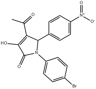 4-acetyl-1-(4-bromophenyl)-3-hydroxy-5-{4-nitrophenyl}-1,5-dihydro-2H-pyrrol-2-one Struktur