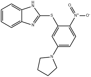 2-{[2-nitro-5-(1-pyrrolidinyl)phenyl]sulfanyl}-1H-benzimidazole Struktur