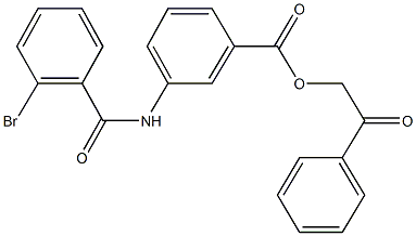 2-oxo-2-phenylethyl 3-[(2-bromobenzoyl)amino]benzoate Struktur