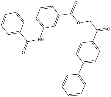 2-[1,1'-biphenyl]-4-yl-2-oxoethyl 3-(benzoylamino)benzoate Struktur