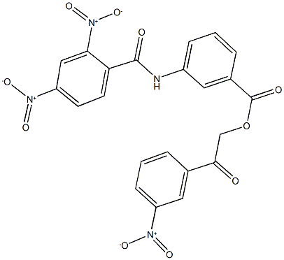 2-{3-nitrophenyl}-2-oxoethyl 3-({2,4-dinitrobenzoyl}amino)benzoate Struktur