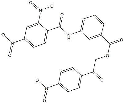 2-{4-nitrophenyl}-2-oxoethyl 3-({2,4-dinitrobenzoyl}amino)benzoate Struktur