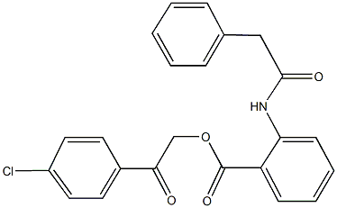 2-(4-chlorophenyl)-2-oxoethyl 2-[(phenylacetyl)amino]benzoate Struktur