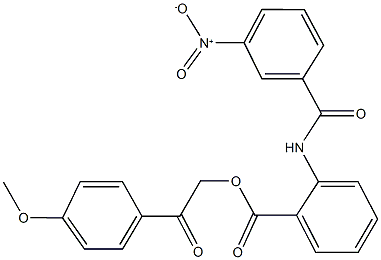 2-(4-methoxyphenyl)-2-oxoethyl 2-({3-nitrobenzoyl}amino)benzoate Struktur