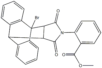 methyl 2-(1-bromo-16,18-dioxo-17-azapentacyclo[6.6.5.0~2,7~.0~9,14~.0~15,19~]nonadeca-2,4,6,9,11,13-hexaen-17-yl)benzoate Struktur