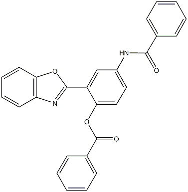 2-(1,3-benzoxazol-2-yl)-4-(benzoylamino)phenyl benzoate Struktur