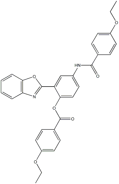 2-(1,3-benzoxazol-2-yl)-4-({[4-(ethyloxy)phenyl]carbonyl}amino)phenyl 4-(ethyloxy)benzoate Struktur