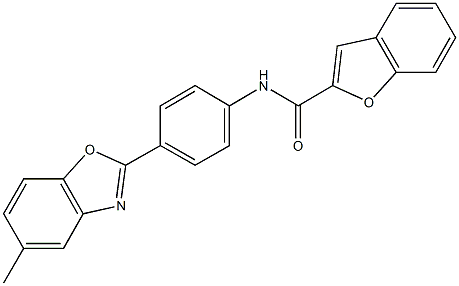 N-[4-(5-methyl-1,3-benzoxazol-2-yl)phenyl]-1-benzofuran-2-carboxamide Struktur