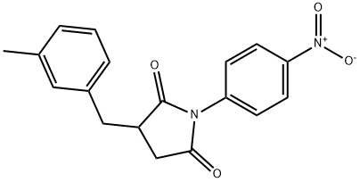 1-{4-nitrophenyl}-3-(3-methylbenzyl)pyrrolidine-2,5-dione Struktur