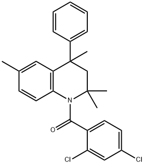 1-(2,4-dichlorobenzoyl)-2,2,4,6-tetramethyl-4-phenyl-1,2,3,4-tetrahydroquinoline Struktur