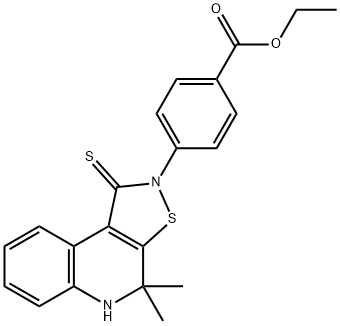 ethyl 4-(4,4-dimethyl-1-thioxo-4,5-dihydroisothiazolo[5,4-c]quinolin-2(1H)-yl)benzoate Struktur