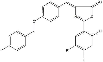 2-(2-chloro-4,5-difluorophenyl)-4-{4-[(4-methylbenzyl)oxy]benzylidene}-1,3-oxazol-5(4H)-one Struktur