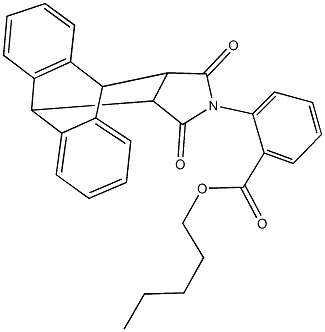 pentyl 2-(16,18-dioxo-17-azapentacyclo[6.6.5.0~2,7~.0~9,14~.0~15,19~]nonadeca-2,4,6,9,11,13-hexaen-17-yl)benzoate Struktur