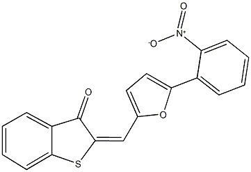 2-[(5-{2-nitrophenyl}-2-furyl)methylene]-1-benzothiophen-3(2H)-one Struktur