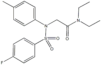 N,N-diethyl-2-[[(4-fluorophenyl)sulfonyl](4-methylphenyl)amino]acetamide Struktur