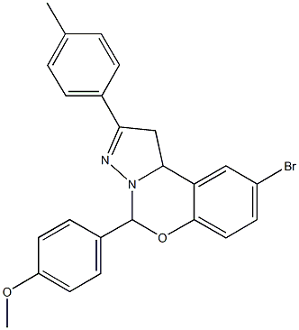 4-[9-bromo-2-(4-methylphenyl)-1,10b-dihydropyrazolo[1,5-c][1,3]benzoxazin-5-yl]phenyl methyl ether Struktur