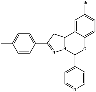 9-bromo-2-(4-methylphenyl)-5-pyridin-4-yl-1,10b-dihydropyrazolo[1,5-c][1,3]benzoxazine Struktur