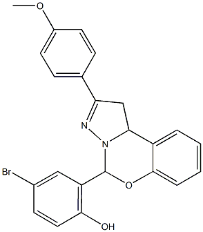 4-bromo-2-[2-(4-methoxyphenyl)-1,10b-dihydropyrazolo[1,5-c][1,3]benzoxazin-5-yl]phenol Struktur