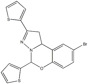 9-bromo-2,5-dithien-2-yl-1,10b-dihydropyrazolo[1,5-c][1,3]benzoxazine Struktur