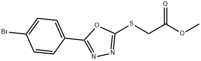 methyl {[5-(4-bromophenyl)-1,3,4-oxadiazol-2-yl]sulfanyl}acetate Struktur