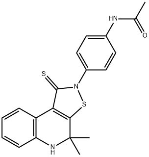 N-[4-(4,4-dimethyl-1-thioxo-4,5-dihydroisothiazolo[5,4-c]quinolin-2(1H)-yl)phenyl]acetamide Struktur