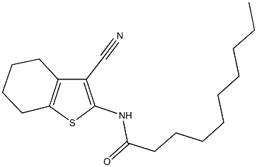 N-(3-cyano-4,5,6,7-tetrahydro-1-benzothien-2-yl)decanamide Struktur