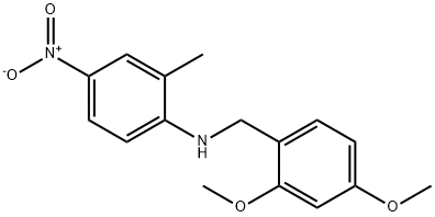 N-(2,4-dimethoxybenzyl)-2-methyl-4-nitroaniline Struktur