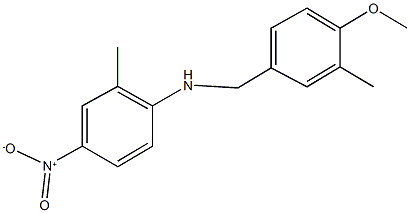 N-(4-methoxy-3-methylbenzyl)-2-methyl-4-nitroaniline Struktur