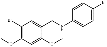 4-bromo-N-{[5-bromo-2,4-bis(methyloxy)phenyl]methyl}aniline Struktur