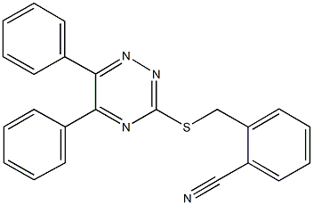 2-{[(5,6-diphenyl-1,2,4-triazin-3-yl)sulfanyl]methyl}benzonitrile Struktur