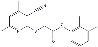 2-[(3-cyano-4,6-dimethyl-2-pyridinyl)sulfanyl]-N-(2,3-dimethylphenyl)acetamide Struktur