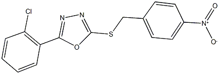 2-(2-chlorophenyl)-5-({4-nitrobenzyl}sulfanyl)-1,3,4-oxadiazole Struktur