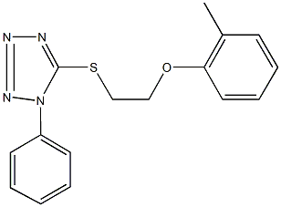 2-methylphenyl 2-[(1-phenyl-1H-tetraazol-5-yl)sulfanyl]ethyl ether Struktur