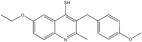 6-(ethyloxy)-2-methyl-3-{[4-(methyloxy)phenyl]methyl}quinolin-4-yl hydrosulfide Struktur