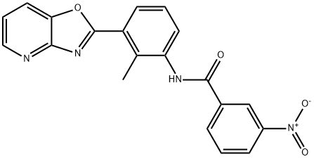 3-nitro-N-(2-methyl-3-[1,3]oxazolo[4,5-b]pyridin-2-ylphenyl)benzamide Struktur