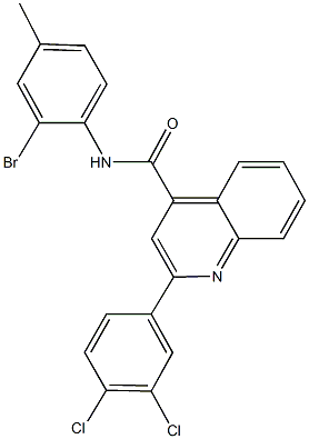 N-(2-bromo-4-methylphenyl)-2-(3,4-dichlorophenyl)-4-quinolinecarboxamide Struktur