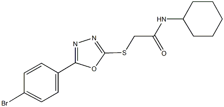 2-{[5-(4-bromophenyl)-1,3,4-oxadiazol-2-yl]sulfanyl}-N-cyclohexylacetamide Struktur