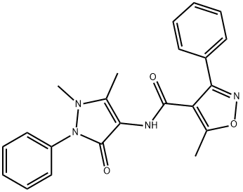 N-(1,5-dimethyl-3-oxo-2-phenyl-2,3-dihydro-1H-pyrazol-4-yl)-5-methyl-3-phenyl-4-isoxazolecarboxamide Struktur