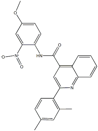 2-(2,4-dimethylphenyl)-N-{2-nitro-4-methoxyphenyl}-4-quinolinecarboxamide Struktur