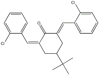 4-tert-butyl-2,6-bis(2-chlorobenzylidene)cyclohexanone Struktur