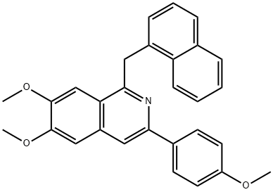 6,7-bis(methyloxy)-3-[4-(methyloxy)phenyl]-1-(naphthalen-1-ylmethyl)isoquinoline Struktur