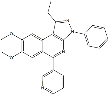 1-ethyl-7,8-bis(methyloxy)-3-phenyl-5-pyridin-3-yl-3H-pyrazolo[3,4-c]isoquinoline Struktur