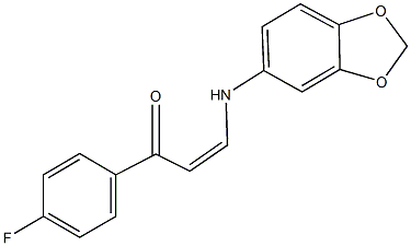 3-(1,3-benzodioxol-5-ylamino)-1-(4-fluorophenyl)-2-propen-1-one Struktur