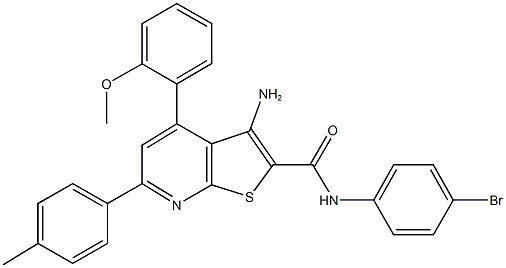 3-amino-N-(4-bromophenyl)-4-(2-methoxyphenyl)-6-(4-methylphenyl)thieno[2,3-b]pyridine-2-carboxamide Struktur