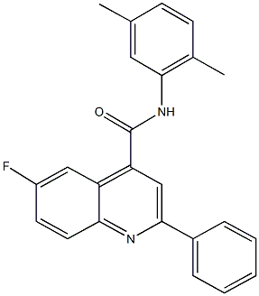 N-(2,5-dimethylphenyl)-6-fluoro-2-phenyl-4-quinolinecarboxamide Struktur