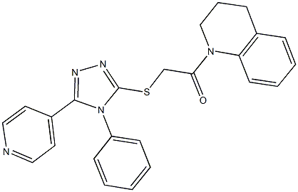 1-{[(4-phenyl-5-pyridin-4-yl-4H-1,2,4-triazol-3-yl)sulfanyl]acetyl}-1,2,3,4-tetrahydroquinoline Struktur