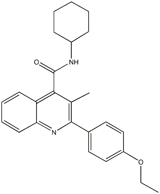 N-cyclohexyl-2-(4-ethoxyphenyl)-3-methyl-4-quinolinecarboxamide Struktur